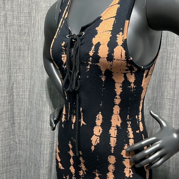 Forever 21 Contemporary Lace Up Front Sleeveless Tie Dye Dress S - Picture 12 of 15